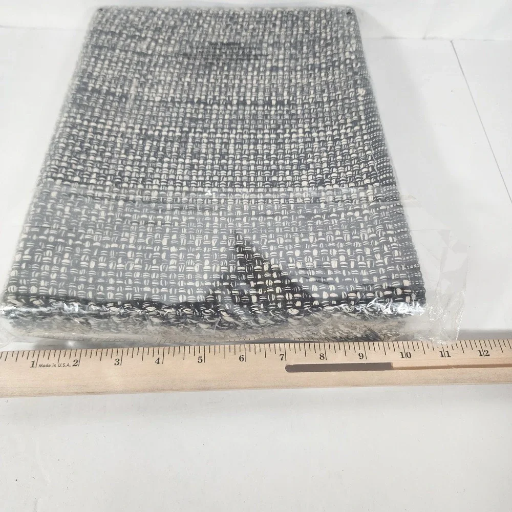 Gratico 6 Pack Cotton Placemats Black Natural 14x20 Woven Table Mats New